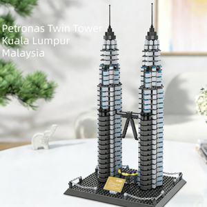 Bloques de Construcción de Plástico OEM, Modelo de las Torres Gemelas de Petronas, Juguete Creativo, Regalo para Entusiastas de la Arquitectura, Venta al Por Mayor - Product Image 1