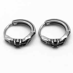 Boucles d'oreilles à clip Yunnique au design plume, en acier titane, clous géométriques pour hommes et femmes, bijoux en acier inoxydable 316 avec sertissage griffe GZYE-1317 - Product Image 5