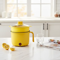 Casserole électrique antiadhésive à poignée unique avec cuiseur vapeur, marmite à faible consommation pour étudiants
