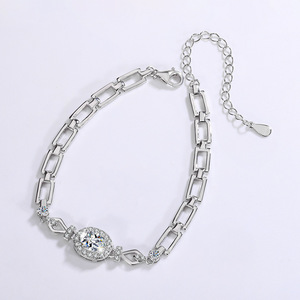 Usine en gros 925 argent Sterling cubain lien Pigeon oeuf 1carat ovale coupe Moissanite Bracelet pour femmes bijoux étanches - Product Image 3