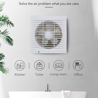 Ventilateur d'extraction mural LED 220V à haute vitesse en plastique pour salle de bain, faible bruit, personnalisable, support OEM