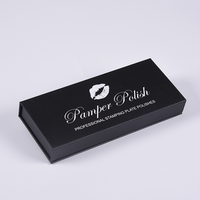 Boîte cadeau personnalisée de luxe A4 en carton rigide noir et or, auto-élevable, avec fermeture magnétique et doublure en mousse