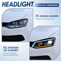 eXenon Projektor-Scheinwerfer für VW Polo 2011-2017, LED-Tagfahrlicht & sequentieller Blinker, Upgrade von Basis- auf High-Spec-Ausstattung, Plug & Play