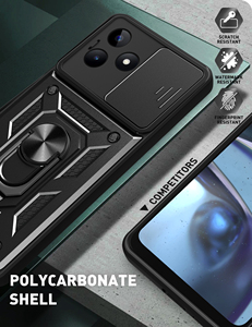 Custodia per Cellulare Antiurto e Impermeabile in PC+TPU per OPPO <span class=keywords><strong>Realme</strong></span> <span class=keywords><strong>C55</strong></span> C53 C51 C35 C31 con Fotocamera Scorrevole e Anello Rotante a 360° - Product Image 3