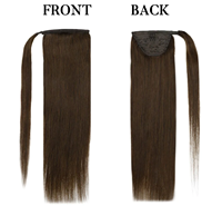 Queue de cheval populaire brun foncé en cheveux humains vierges Remy bruts, double épaisseur, extensions de cheveux blonds épais à clipser pour femmes