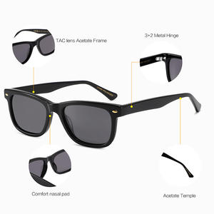 Gafas de Sol Fengshen de Acetato, Montura Cuadrada, Unisex, Protección UV400, Polarizadas, Estilo Moderno para Viajes, Tipo 3 Lentes - Product Image 5