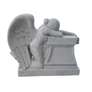 Lápide de banco de granito para estátua de anjo, escultura e escultura em lápide e monumento