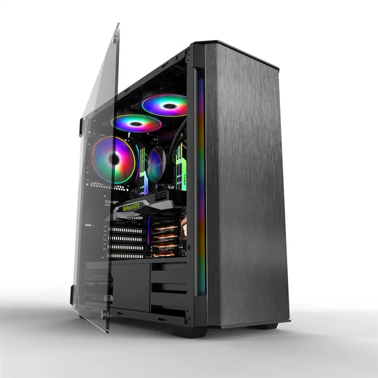 גדול מותאם אישית אלומיניום מחשב מגדלי מקרי מחשב למשחקים עם זורם RGB Blet
