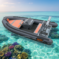 Bateau pneumatique RIB Sport 17 pieds 520 en forme de V profond en PVC/Hypalon/Orca avec pont de bain de soleil de luxe