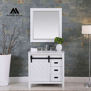 Mueble de baño individual Mars Villa de mármol, gris abierto, personalizado, para apartamento, precio de stock, entrega rápida, para invitados - Product Image 4