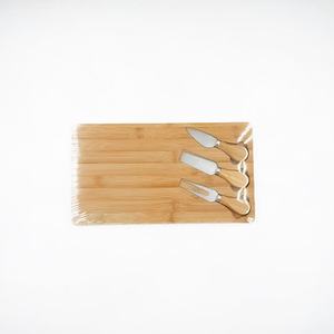 Bamboo Cheese Knife And Fork <b>Set</b> With Cutting Board Portable Double Sided For Picnics And Fruit - Product Image 2