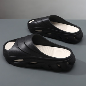 Pantoufles EVA pour hommes, semelle épaisse, sandales à une sangle, respirantes, antidérapantes, chaussures de plage et de camping, taille 40-45, blanc, beige, gris, bleu - Product Image 3