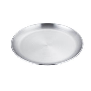 Stainless Steel Round Plate 14cm Durable For Fruit Steak Party Use - Product Image 3