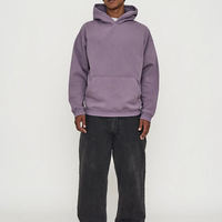 Ensemble 2 pièces OEM en gros : Sweat à capuche oversize et pantalon de survêtement pour homme, en molleton de coton épais noir délavé, style minimaliste