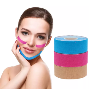 Bande Kinesiologique Faciale Personnalisable 2,5 cm en Coton Doux Hypoallergénique Sûr et Imperméable pour Raffermissement et Contour V-Line en Thérapie Physique - Product Image 4