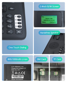 Jimi GSM โทรศัพท์ไร้สาย landine GSM โทรศัพท์ไร้สายแบบตั้งโต๊ะพร้อม1sim FM โทรศัพท์ไร้สายคงที่ - Product Image 6
