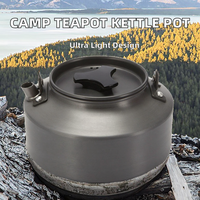 Bouilloire de camping portable légère 2,0 L en métal anodisé, résistante à la corrosion, pour pique-nique et cuisson au gaz