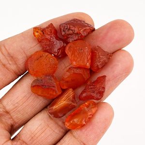 Piedra Preciosa Natural de Cornalina en Bruto, Ágata Natural de 10-15 mm para Joyería, 10 Piezas, Piedras Curativas Irregulares de Color Naranja - Product Image 3