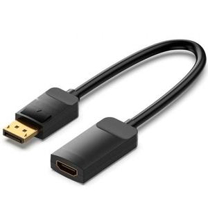 Cable convertidor - DisplayPort macho a HDMI hembra 4K, 15 cm, negro, alta calidad, ideal para conectar dispositivos y transmitir - Product Image 1