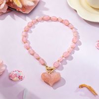 Collier de perles acryliques colorées avec grand pendentif cœur en acrylique, bijoux multicolores pour femme pour les fêtes estivales