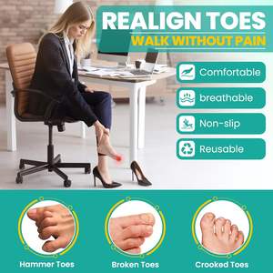 Redresseur de doigt de pied martelé - Attelle réglable avec plaque <span class=keywords><strong>en</strong></span> aluminium, Réalignement pour les doigts de pieds courbés, pliés ou <span class=keywords><strong>en</strong></span> forme de <span class=keywords><strong>griffe</strong></span> - Product Image 4