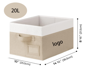 Wholesale Double Foldable Fabric Basket <b>Collapsible</b> Organizer 20L Capacity Makeup Toy Clothing Shoes Food Kitchen Space <b>Wardrobe</b> - Product Image 2