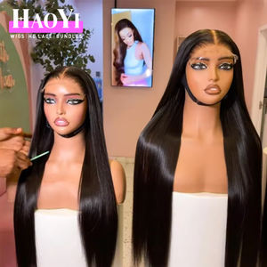 Perruque en cheveux humains bruts du Cambodge, Lace Front, densité 180, 30 pouces, ondulations profondes HD, Lace Frontal HD, avec baby hair - Product Image 4
