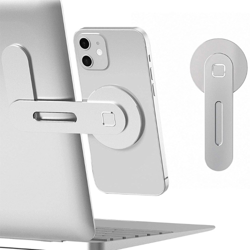 Side Mount Clip on Monitor Magnetic Laptop Phone Stand with Adjustable Cellphone Holder Computer Phone Stand Extension Bracket