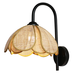 <strong>Wicker</strong> Chandelier Hand-Woven Rattan <strong>Wicker</strong> <strong>Light</strong> Natural Bamboo <strong>Wall</strong> <strong>Light</strong> for Living Dining Room Farmhouse - Product Image 1