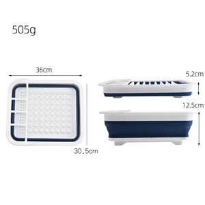 Escurridor de Platos Plegable Cuadrado Tamaño L con Organizador de Utensilios para Almacenamiento en la Encimera de la Cocina - Product Image 4