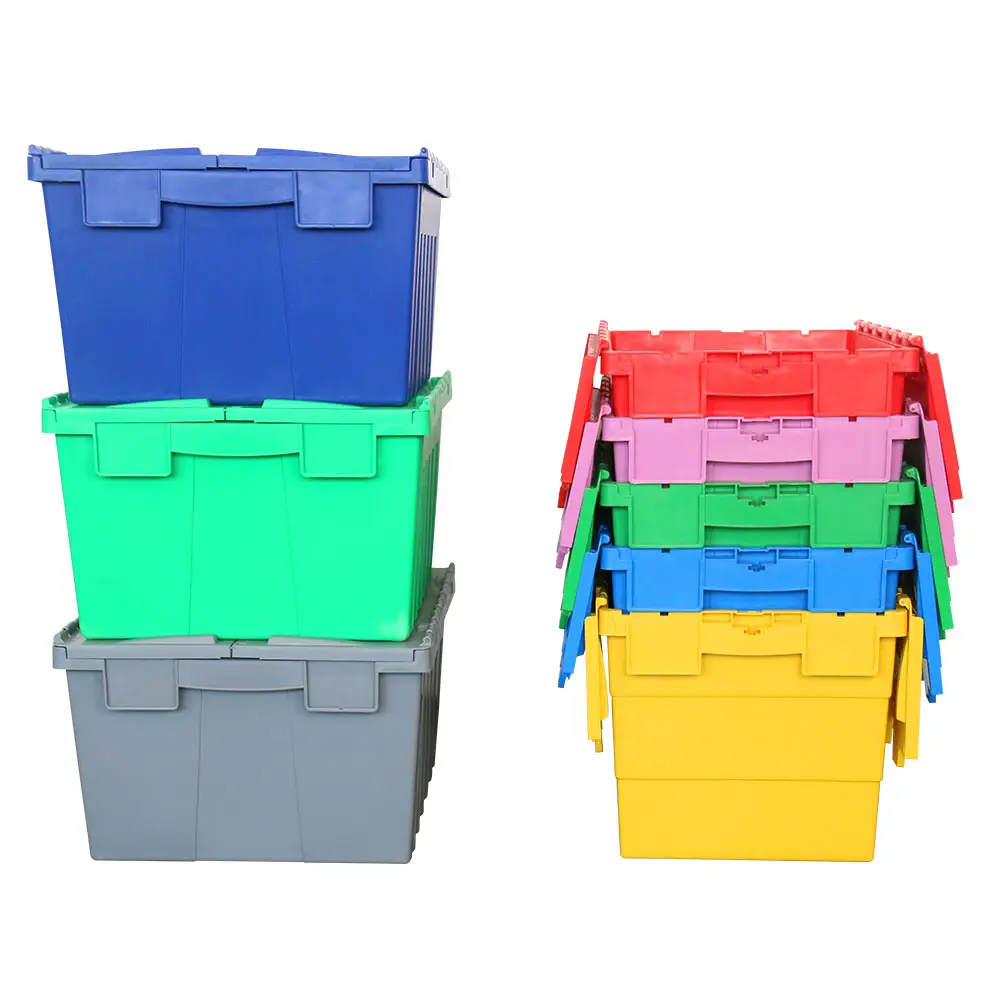 Attached Lid Plastic Containers to carry fresh fruits and vegetables to market kiosk