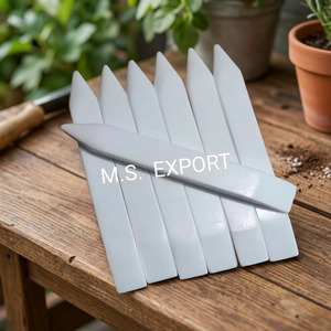 Lot de marqueurs de plantes en céramique pour jardin, forme rectangulaire blanche, durables, émaillés, décoration rustique pour la maison - Product Image 2