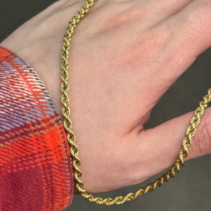 Cadena <span class=keywords><strong>de</strong></span> <span class=keywords><strong>Oro</strong></span> 18K para <span class=keywords><strong>Hombre</strong></span>, Estilo Italiano, Diseño Trenzado Hueco, Joyería Masculina <span class=keywords><strong>de</strong></span> Alta Calidad, Estilo Hip Hop - Product Image 2