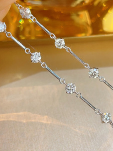 Xinfly 18K <b>Solid</b> <b>Gold</b> Natural Diamond Bracelet Link Chain Bracelet Handmade Bracelet Women Daily Wear - Product Image 2
