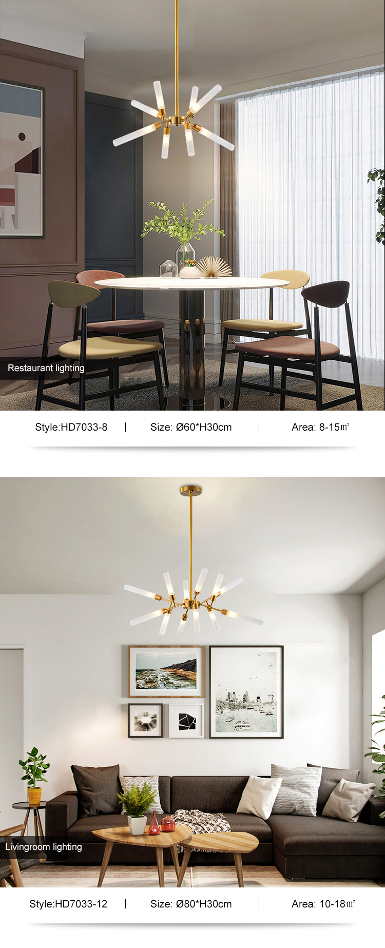 New Product Hanging Decoration Residential Restaurant Metal Glass G9 Chandelier Light