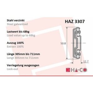 HA-CO Scorrimento telescopico a piena estensione HAZ3307 - Product Image 2