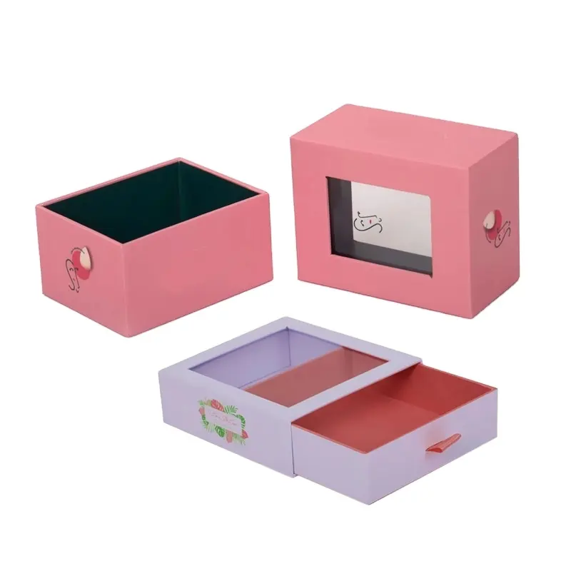Custom Design Luxe Roze Productverpakking Doorzichtige Transparante Dozen Voor Geschenkverpakking