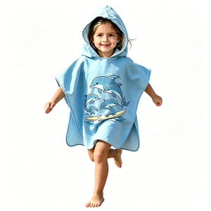Serviette de plage à capuche personnalisée anti-sable, séchage rapide, <span class=keywords><strong>super</strong></span> absorbante, imprimée par transfert thermique - Product Image 1