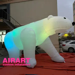 도시 공원 훈장 led 점화를 가진 팽창식 크리스마스 북극곰 모형