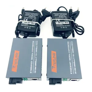 HTB-GS-03 A/B Gigabit 10/100/1000Mbps SX/LX RJ45 SC UPC Multi-Mode Duplex 2KM Fiber Ethernet Converter External Power Supply