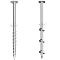 Anclaje de Tornillo para Suelo de Acero Galvanizado en Caliente ARTSIGN para Montaje Seguro y Duradero de Paneles Solares en Diversos Tipos de Suelo