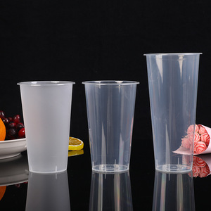 Disposable Milk Tea <b>Cup</b> 700ml 90mm Diameter With Lid For <b>Cold</b> Hot Drinks Takeout Commercial Use - Product Image 2