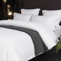 Housse de couette broderie couette velours ensemble de draps rayure housse de couette blanc hôtel couvre-lit velours drap blanc hôtel draps