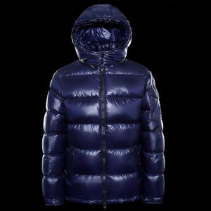 Biểu Tượng Tùy Chỉnh Của Nam Giới Mùa Đông Xuống Áo Khoác Đồng Bằng Zip Trống Quá Khổ Dày Sang Trọng Màu Trắng Dày Cao Sáng Bóng Nóc Áo Khoác Cho Nam Giới - Product Image 3