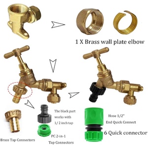 Outdoor <b>Garden</b> Tap Kit 1/2 Inch BSP Hose Union With Brass Wall Plate Fixture Wall Mounted Outside Hose Fitting <b>Set</b> - Product Image 3