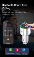 Allume-cigare stéréo en métal à double LED arc-en-ciel, chargeur QC3.0 18W+PD 30W 5.3, émetteur FM, port AUX, lecteur MP3 USB portable