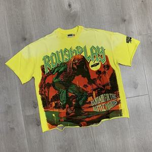 T-shirt d'été à manches courtes pour homme, 100% coton épais de qualité supérieure, finition texturée, blanc uni, pour impression numérique à l'encre - Product Image 2