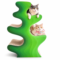 Tiragraffi per Gatti a 6 Livelli in Cartone Ondulato Grande con Motivo Floreale, Tiragraffi Verticale per Gatti, Cuccia per Gatti da Interno Antiscivolo, Facile da Montare