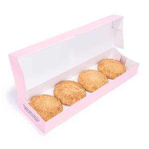 Tùy chỉnh thiết kế logo sinh thái bán buôn bánh rán in ấn có thể gập lại bánh thực phẩm <span class=keywords><strong>Cookie</strong></span> Bánh mì Bánh ngọt Donut Bánh hộp <span class=keywords><strong>Cookie</strong></span> bao bì - Product Image 2