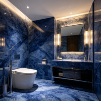 Dalle murale polie en pierre frittée de marbre bleu saphir 6 mm, 1200x2700 mm